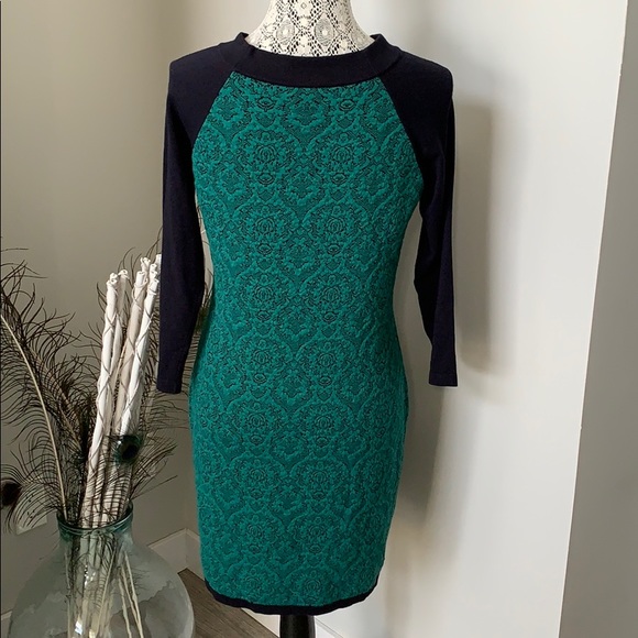 WEEKEND MAXMARA Knit Sweater Dress Navy Green - Picture 6 of 10